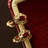 Regal Rosette Garnet Jewelry Set - CAMELLIA 5