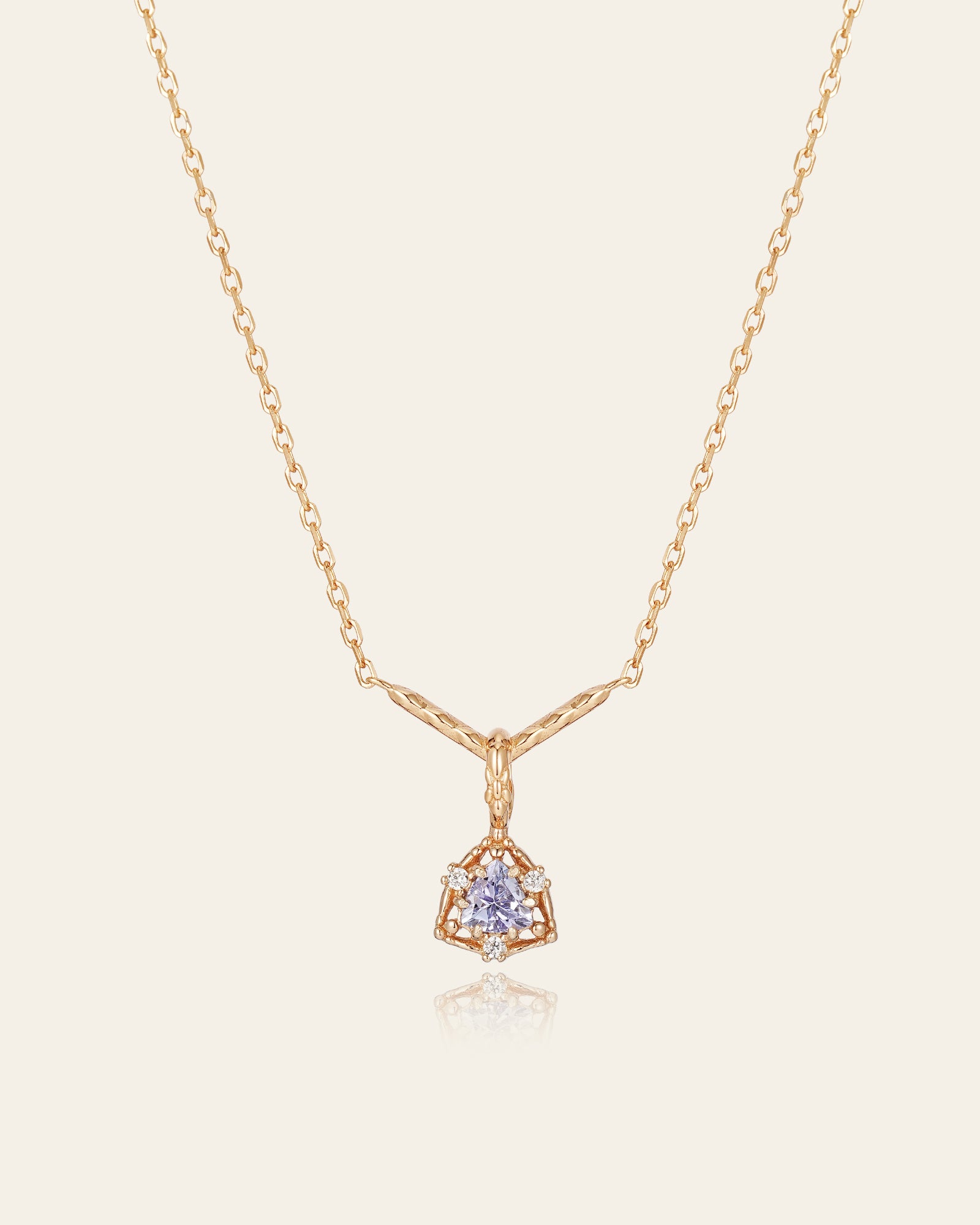 Astra Tanzanite Trilliant Necklace - CAMELLIA