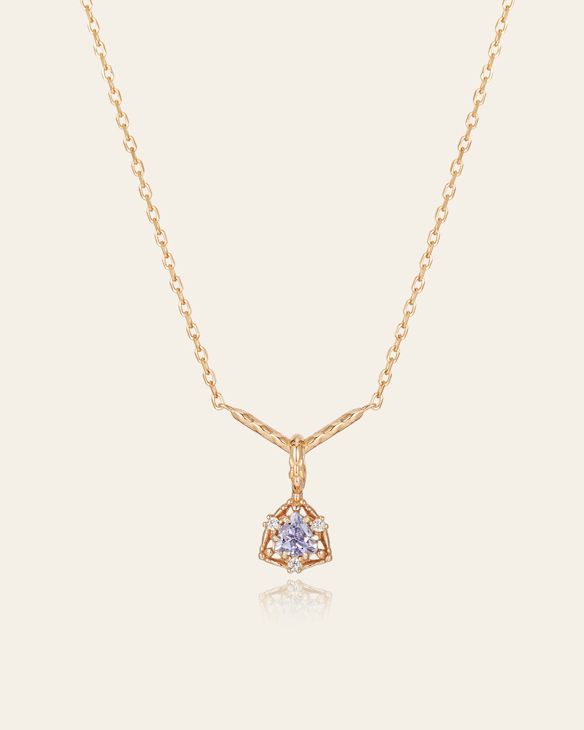 Astra Tanzanite Trilliant Necklace - CAMELLIA