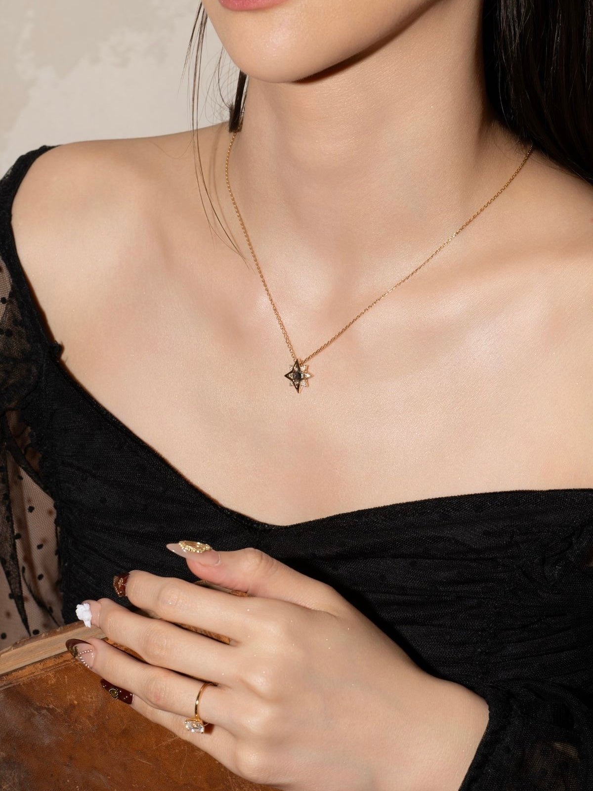 New York Birthstone Pentagram Necklaces - CAMELLIA Ruby