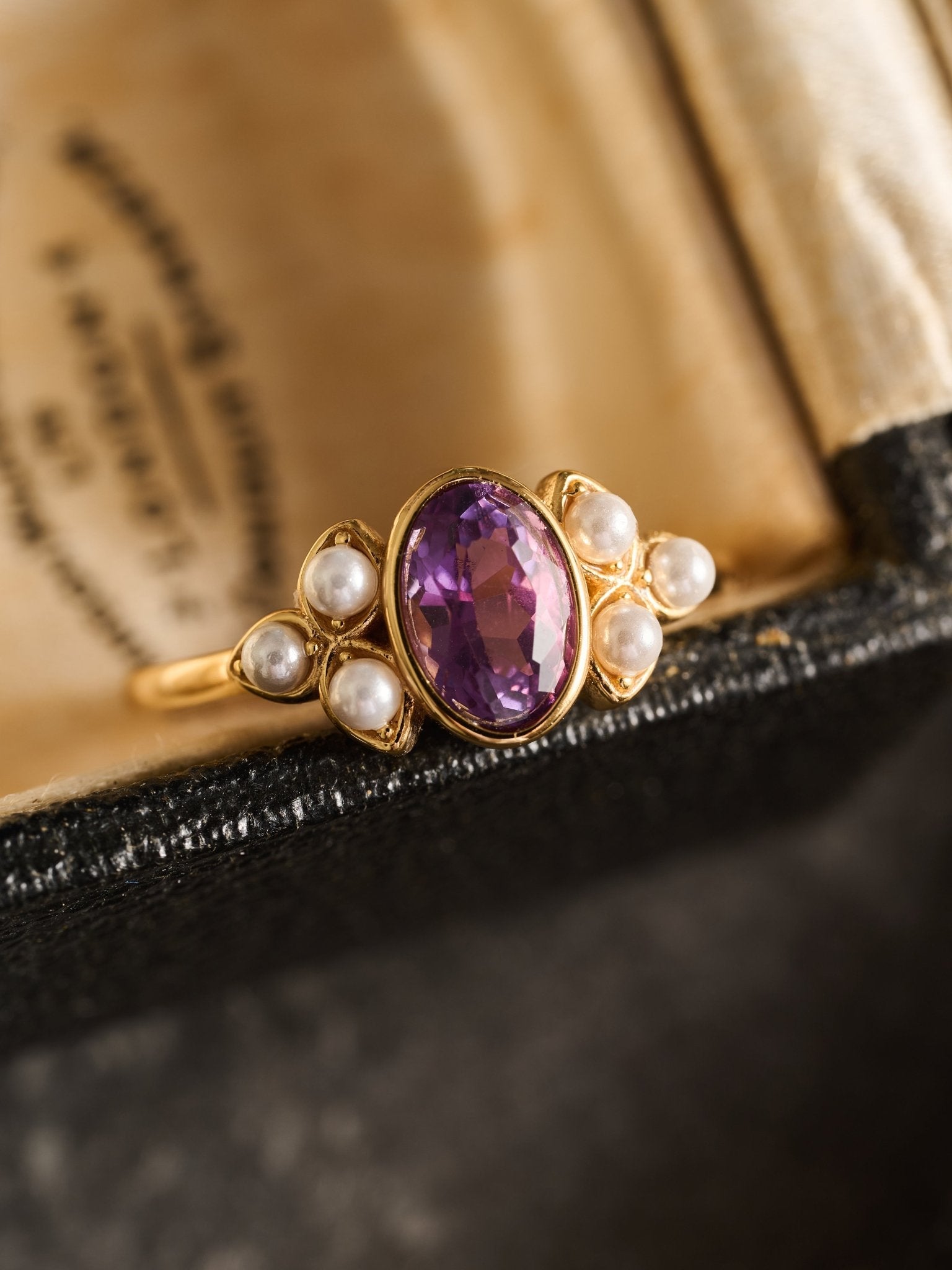 Amelie Amethyst Pearl Ring - CAMELLIA 5