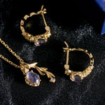Celeste Lapis Leaf Necklace - CAMELLIA