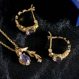 Celeste Lapis Leaf Necklace - CAMELLIA