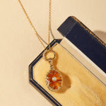 Amber Opaline Relic Necklace - CAMELLIA Circle Chain