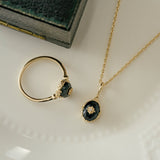 Noir Stella Onyx Necklace - CAMELLIA