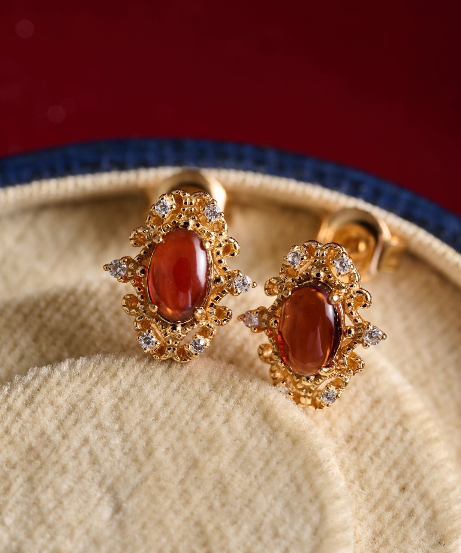 Vivien Garnet Earrings - CAMELLIA