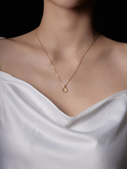 Elsa Peony Sapphire Necklace - CAMELLIA Yellow Gold