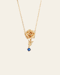 Nerissa September Peony Sapphire Necklace