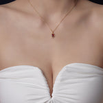 Vivien Garnet Necklace - CAMELLIA Silver