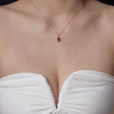 Vivien Garnet Necklace - CAMELLIA Silver