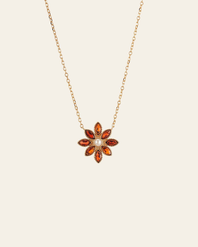 ★PEARLY MORE★ Orange Flower Chain Drop Necklace il_1080xN.3896411550_p8xy.jpg