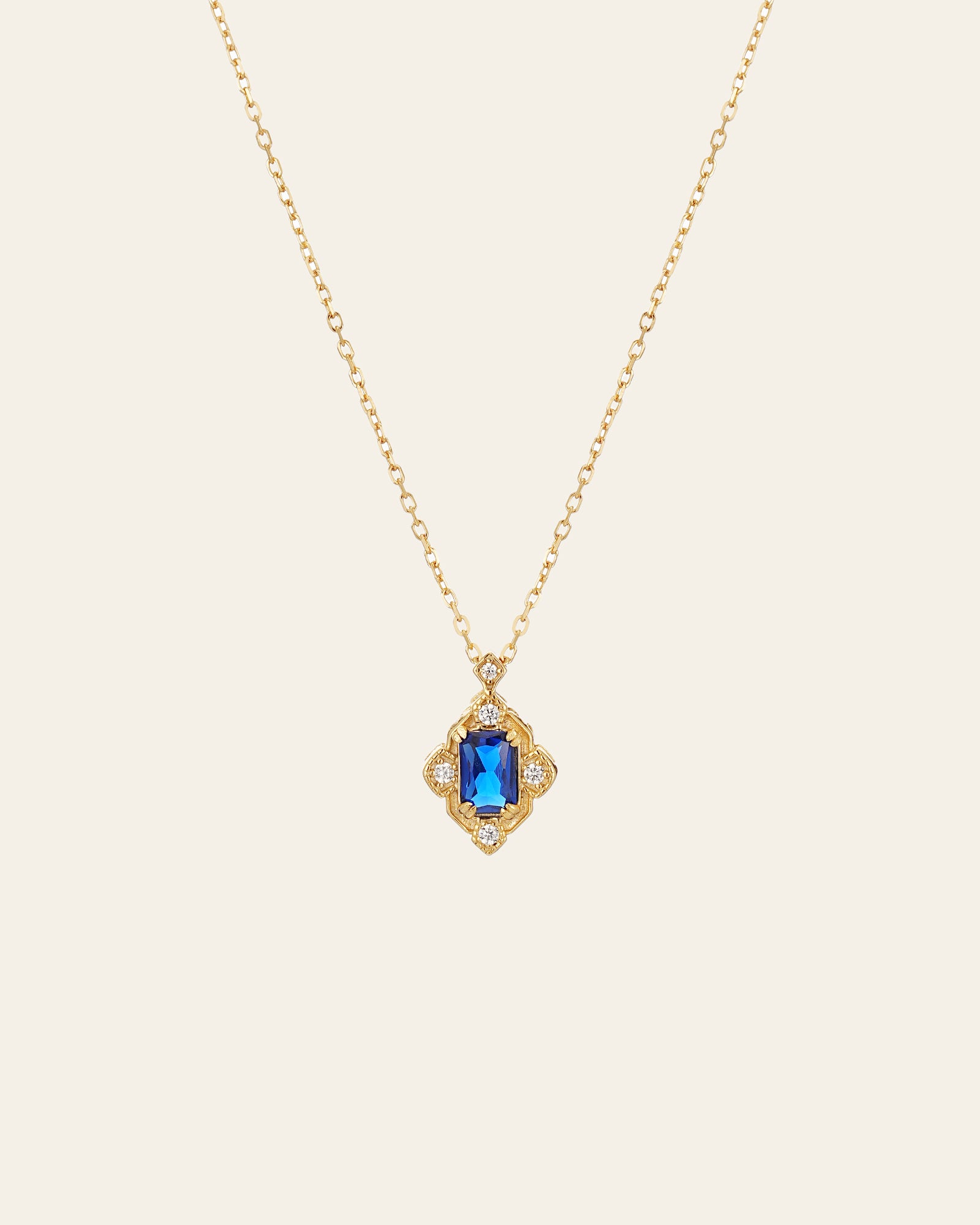 Gold Chain Louisa Sapphire Necklace  by Camellia nyc