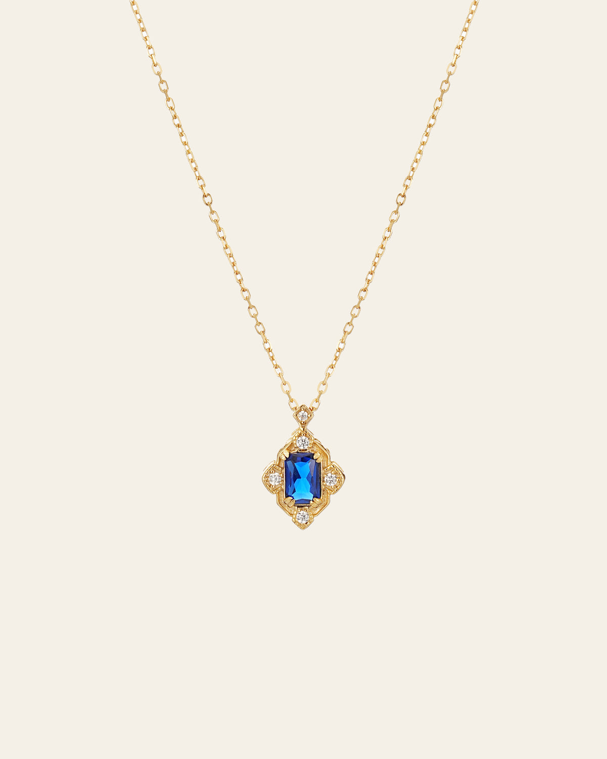 Gold Chain Louisa Sapphire Necklace  by Camellia nyc