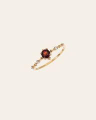 Gold Lottie Garnet Ring by Camellia Nyc