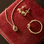 Regal Rosette Garnet Jewelry Set - CAMELLIA 5