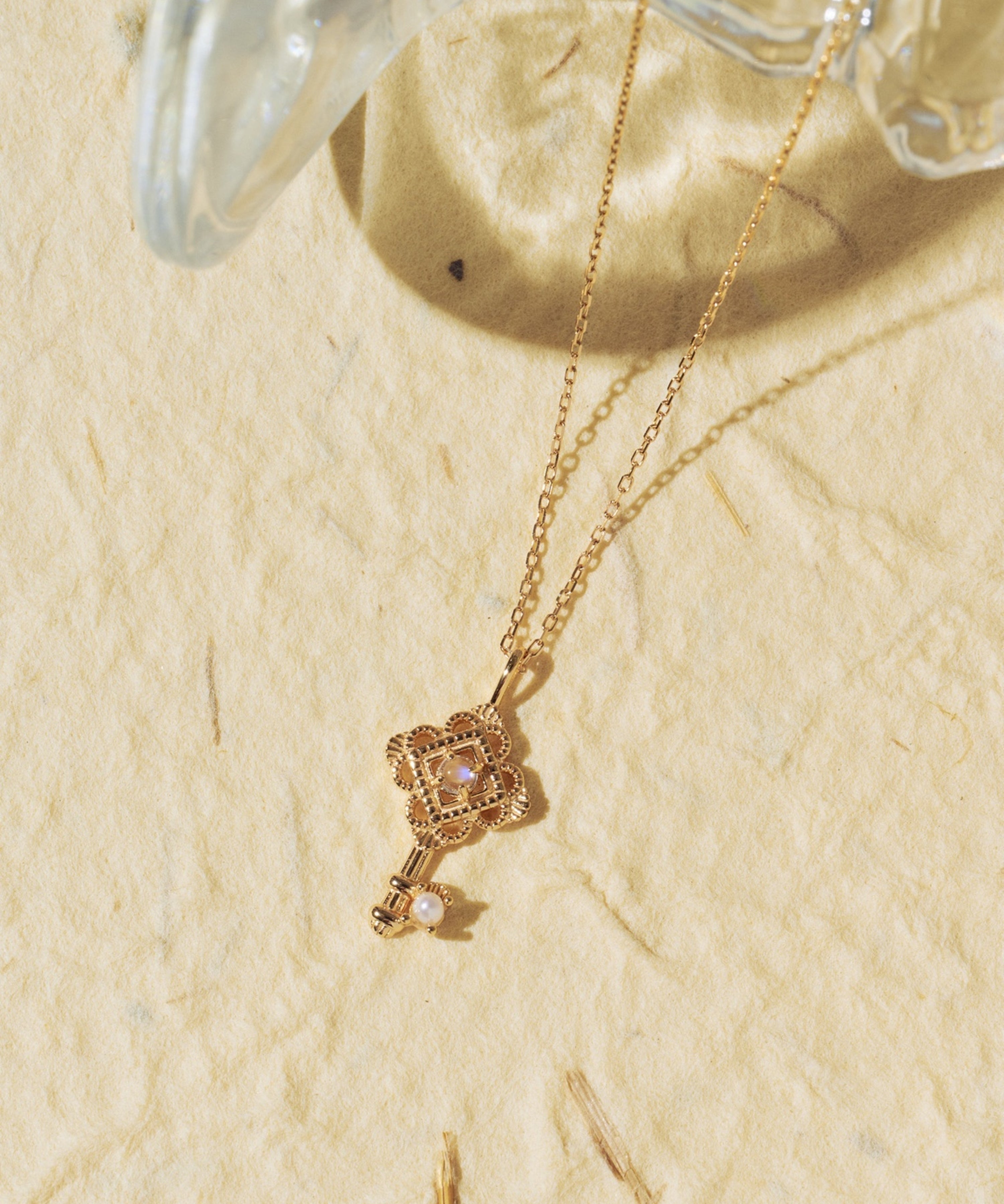 Moonstone Garden Key Necklace