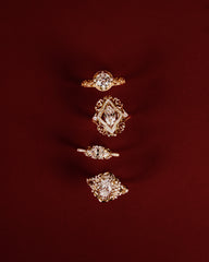 Round Lab-Grown Diamond Filigree Engagement Ring in 18K Solid Gold