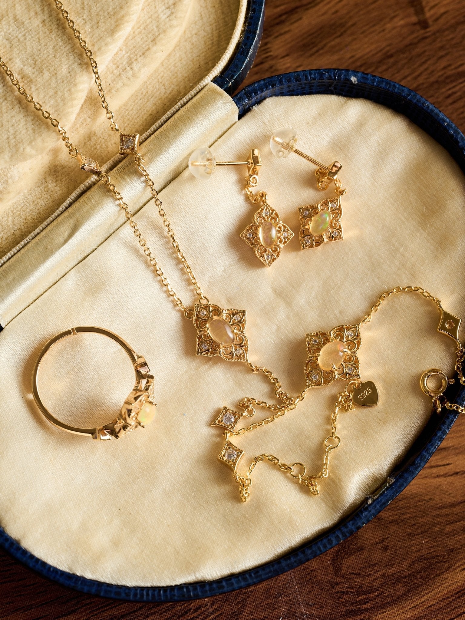 Aurielle Opal Jewelry Set - CAMELLIA