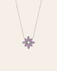 Cámellia Amethyst Pearl Necklace - CAMELLIA 18" White gold