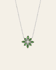 Cámellia Emerald Pearl Necklace - CAMELLIA 18" White Gold