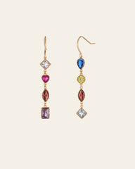 Rainbow Multi Gemstones Dangle Earrings