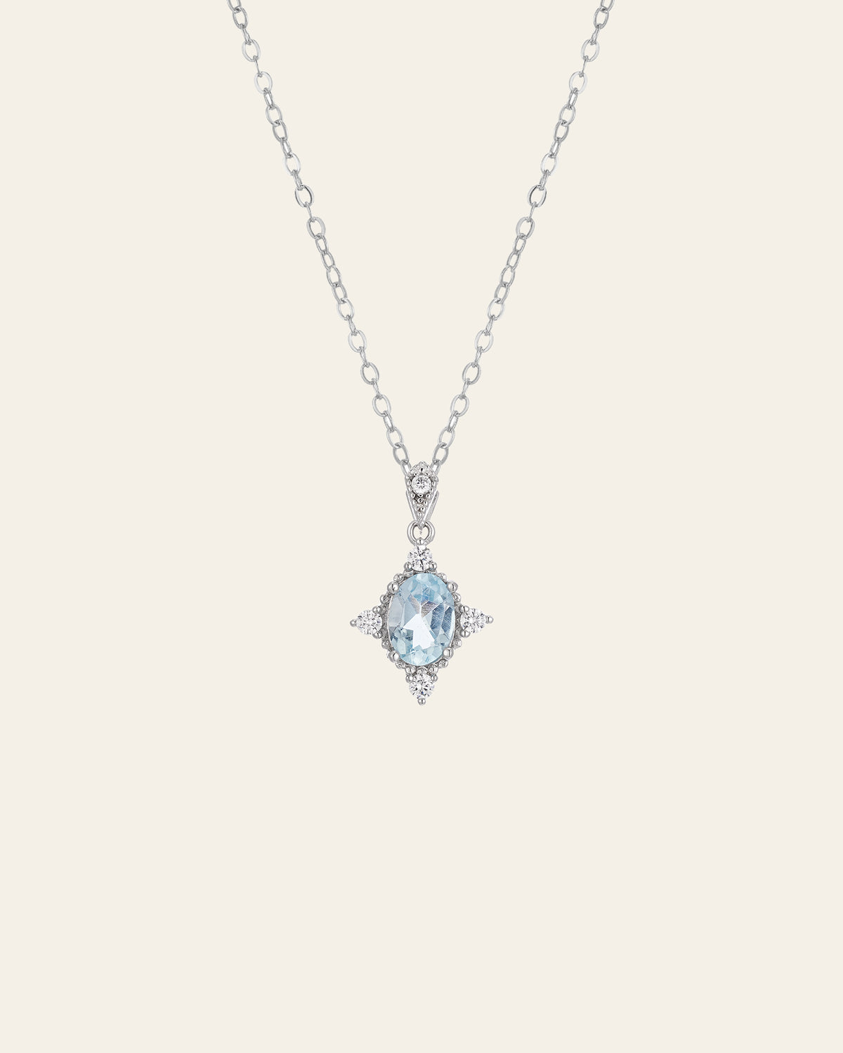 Silver Chain Mia Blue Topaz Necklace