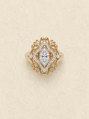 Marquise Lab-Grown Diamond Vintage Crest Ring in 18K Solid Gold