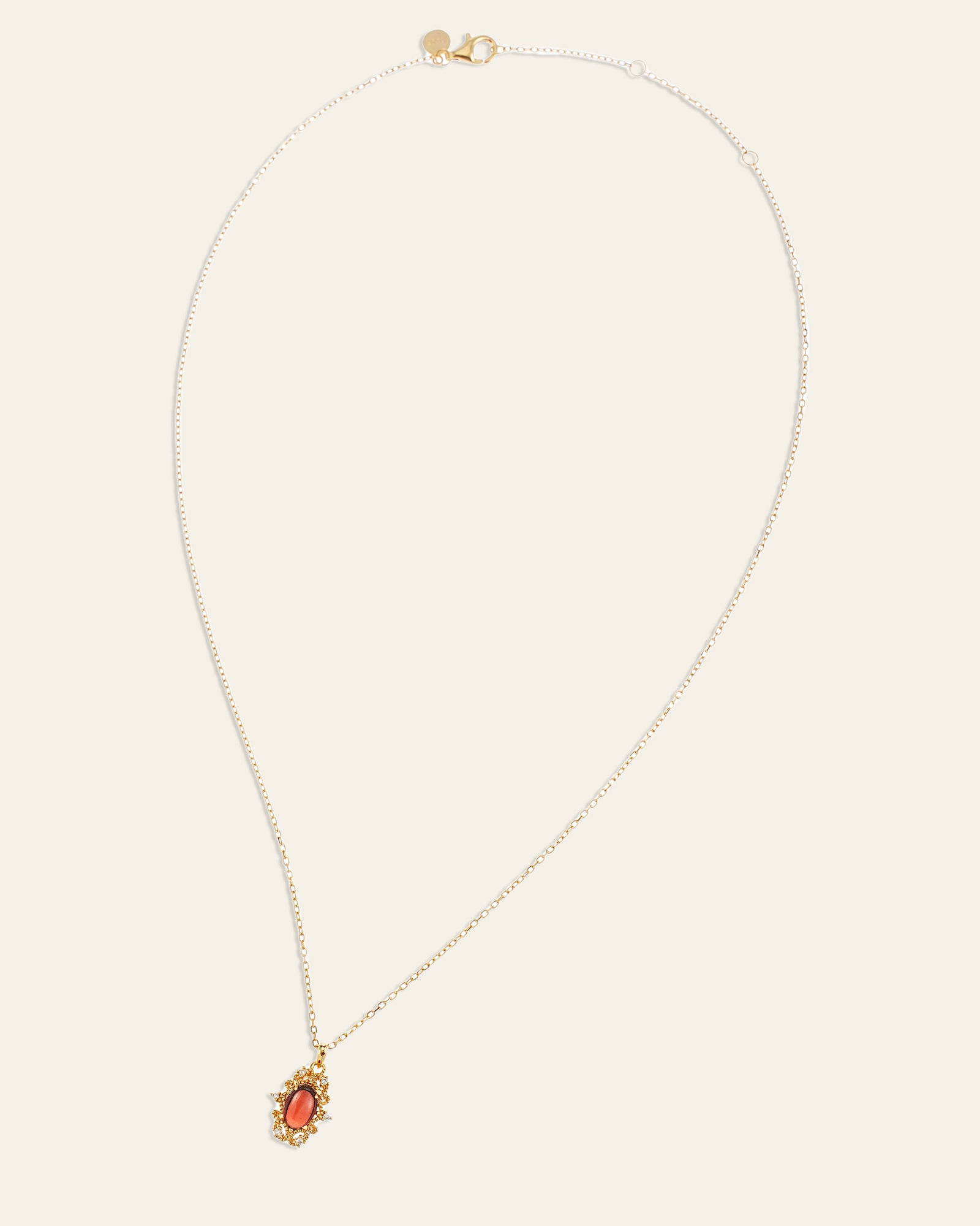 Vivien Garnet Necklace - CAMELLIA Gold
