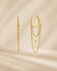 Sleeper Chain Hoop Earrings