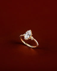Marquise Lab-Grown Diamond Filigree Ring in 18K Solid Gold