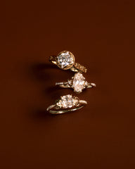 Round Lab-Grown Diamond Filigree Engagement Ring in 18K Solid Gold