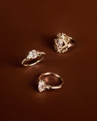 Elongated Cushion Lab-Grown Diamond Floral Engagement Ring in 18K Solid Gold