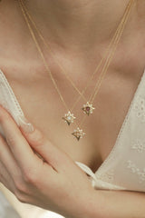 New York Birthstone Pentagram Necklaces - CAMELLIA Garnet